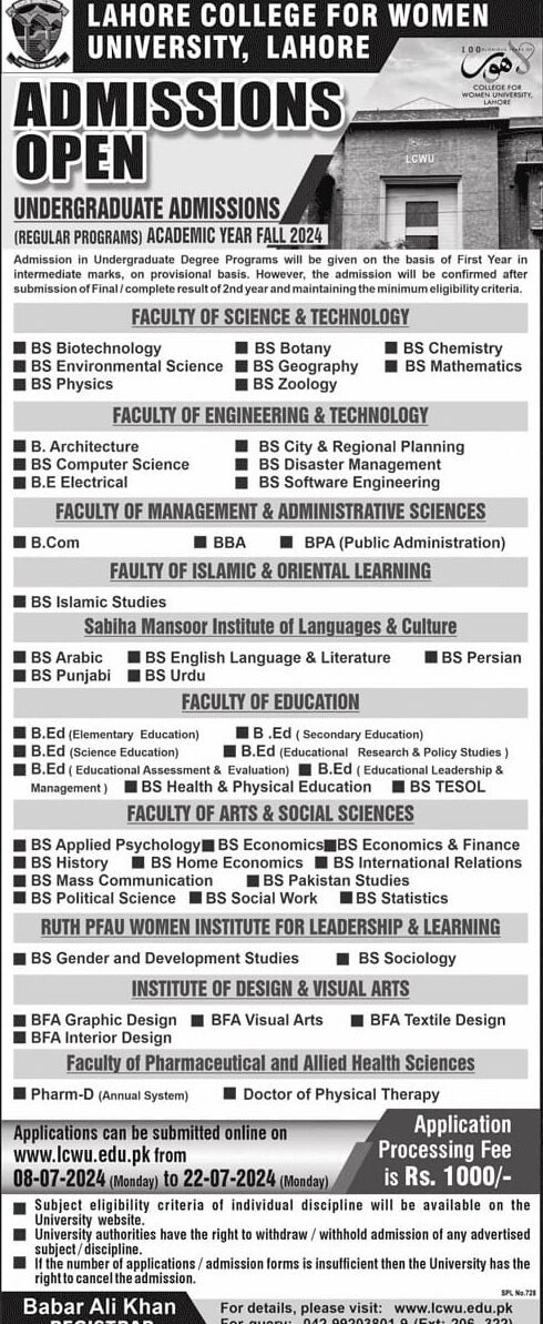 LCWU admissions